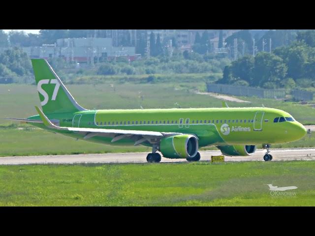 S7 Airlines A320 NEO Посадка и взлет