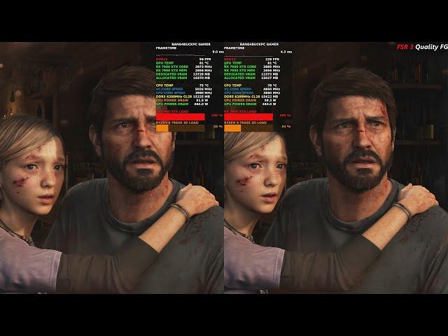 The Last Of Us Part 1 FSR 3 Frame Generation VS Native 4K | RX 7900 XTX | R9 7950X3D