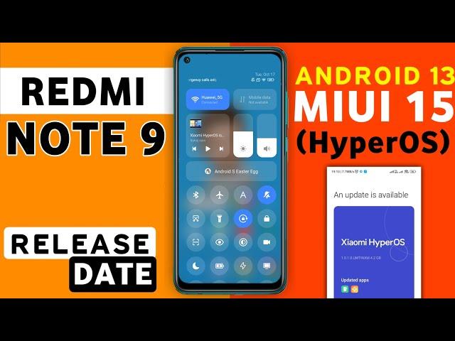 Redmi Note 9 HyperOS Android 14 Update | Note 9 New Update Android 14 #redminote9