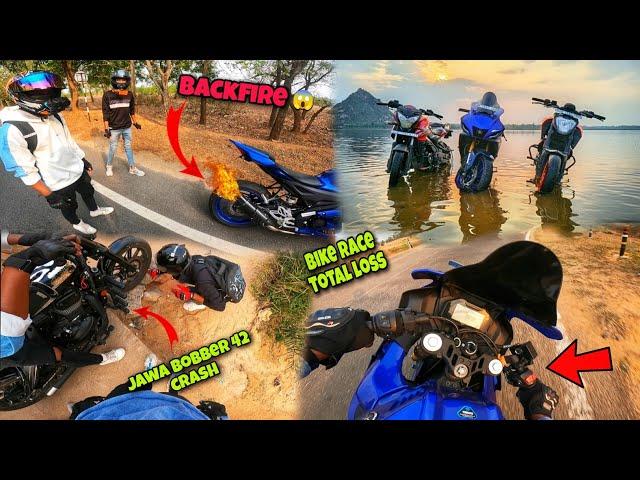 Almost Crash R15 Jawa Fas Gaya  Yamaha R15 Backfire Wheelie in Pulsar NS