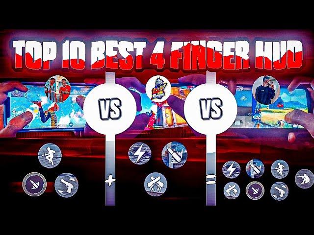 Top 10 Best 4 FINGER Custom Hud Free Fire (MOVMENT+HEADSHOT) Best Custom Hud In FF | MALIK FF | P1