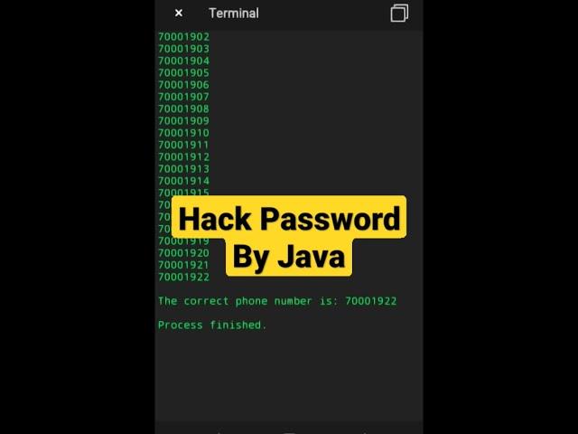 hack password by java on mobile.#java#password#hack#mobile#code