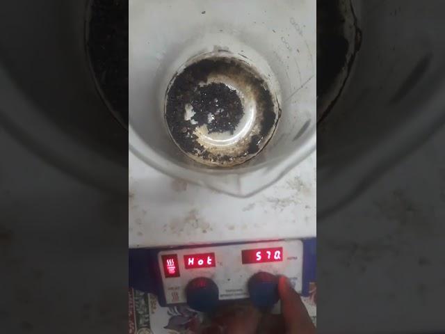 Magnetic Rotation of Ferrite Sample on Magnetic Stirrer using sol-gel method