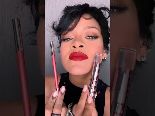 Rihanna servin up the perfect red lip all season long. Traced Out Lip Liner & Icon Velvet in The MVP