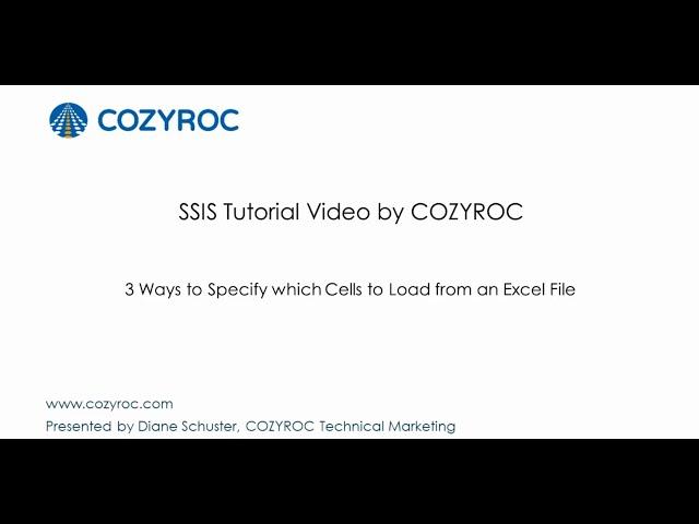 3 Ways to Get Data from Excel  - SSIS tutorials for Beginners by COZYROC