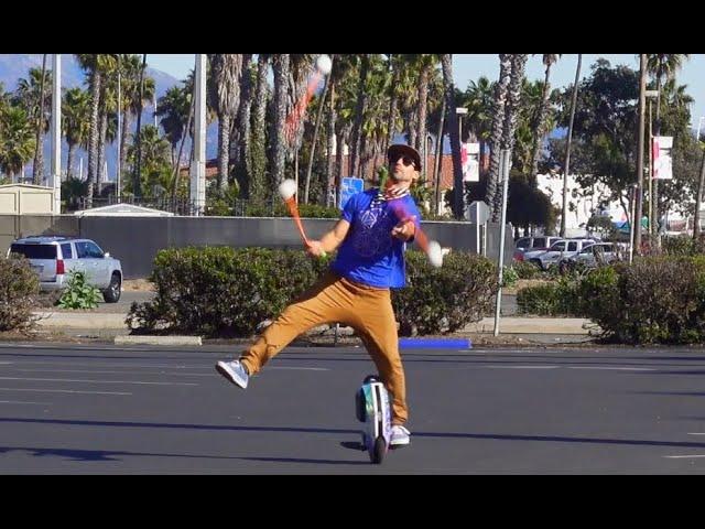 Kingsong Electric Unicycle Juggling with Poi