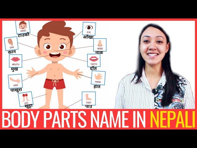 #28 Learn Nepali for Beginners | Name of BODY PARTS and useful Sentences | शरीरका अङ्गहरु