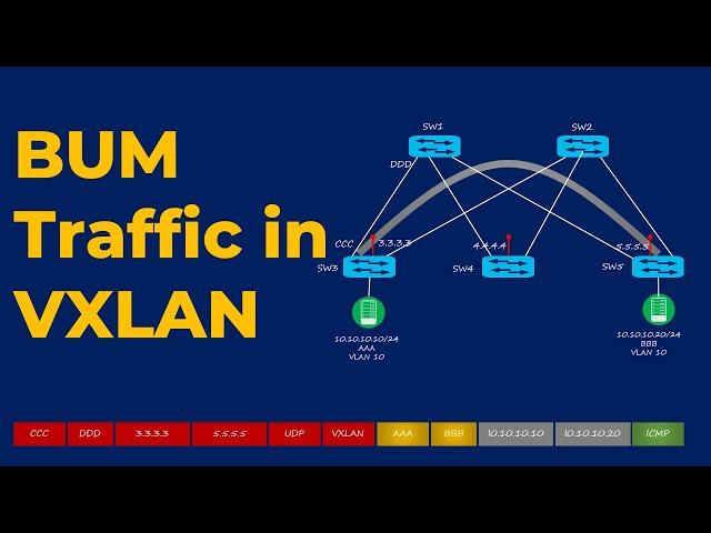 BUM Traffic Handling in VXLAN | VXLAN Concept Video-6 | VXLAN with BGP EVPN