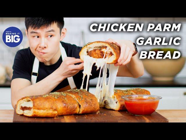 I Made A Giant Chicken Parm-Stuffed Garlic Bread • Tasty