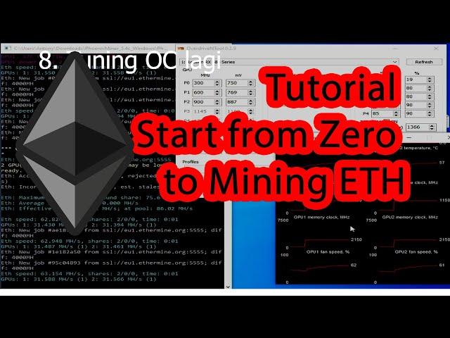 13 Tutorial Mining Ethereum from Zero PhoenixMiner, ModBios, Overdriventool