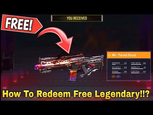 *FREE* How To Redeem FREE 2 Legendary Gun in CODM 4th Anniversary 2023 | How To Redeem M4 - Thermal