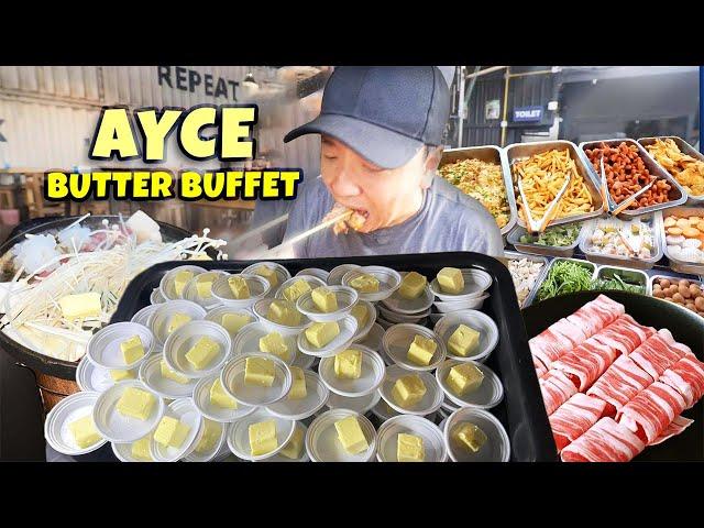 $7 ALL YOU CAN EAT "Butter Buffet" & Street Noodles in Bangkok Thailand