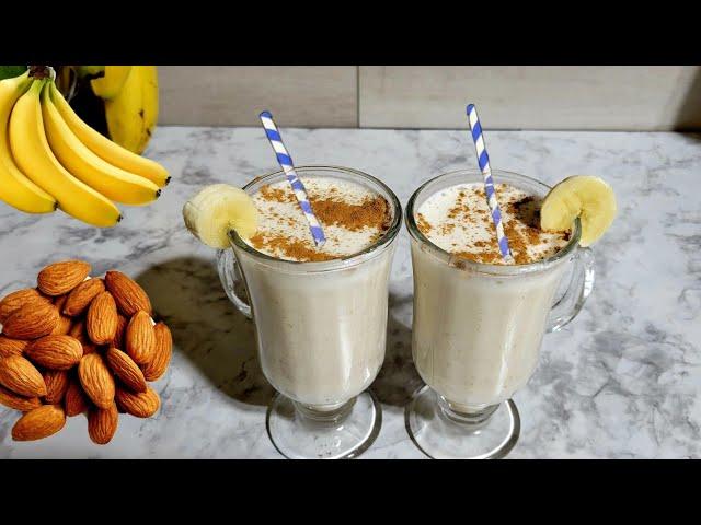 Licuado de plátano y almendras