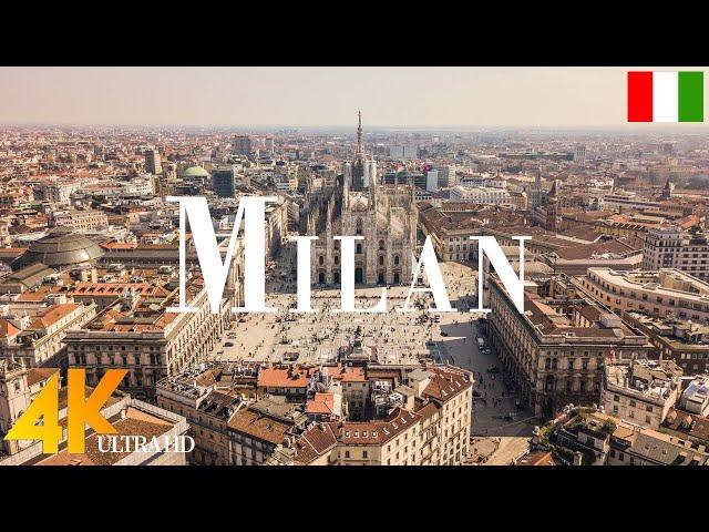 Milan 4K drone view • Amazing Aerial View Of Milan | Relaxation film with calming music