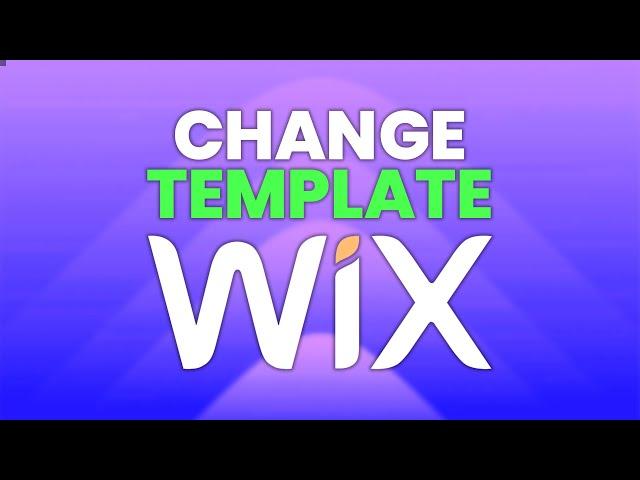 How To Change Template On Wix (EASY!)