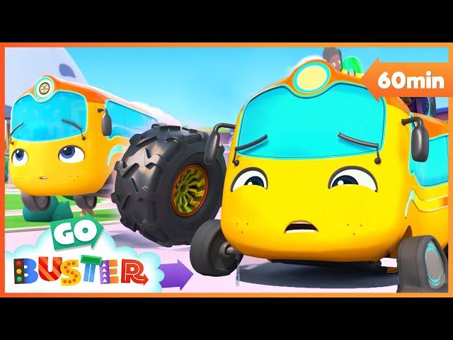  The New Tyres: Buster's Adventure at the Tyre Shop  | Go Buster - Bus Cartoons & Kids Stories