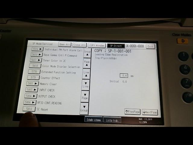 COMO RESETIAR  CODIGO DE ERROR EN RICOH MPC  SC542 / SC546 / SC548