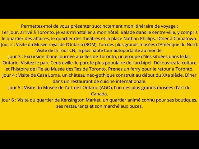 Lettre explicative canada bien  détaillé