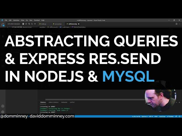 NodeJS Abstracting MySQL Database Query Functions & Express Responses - NJSV#2