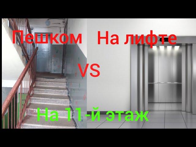 На 11 этаж. Пешком VS на лифте (05.08.2024)