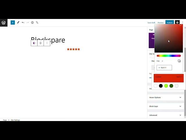 How to insert and design Star Rating Block in WordPress Gutenberg Editor?