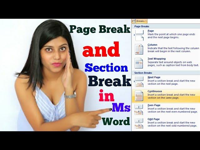 Ms Word - Page Break and Section Break in Document