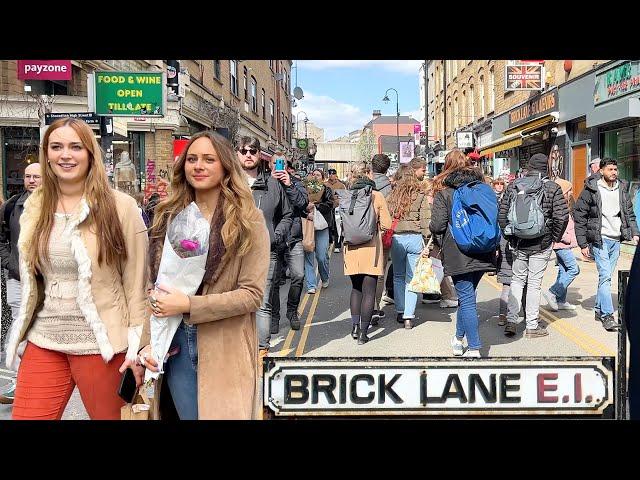 Brick Lane Market London | Sunday Market in London | London Street Food Tour [4K]