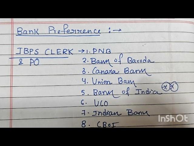 Bank Preference for IBPS CLERK/PO|| Amrita Konar,IBPS PO