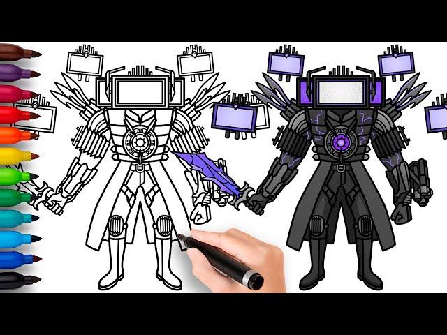 HOW TO DRAW NEW UPGRADED TITAN TV MAN | Skibidi Toilet Fanmade - Easy Step by Step Drawing