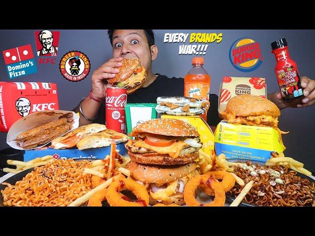 KFC Zinger Burger, Dominos Chicken Pepperoni Garlic Bread, 2X Spicy Noodles, Black Bean Noodles