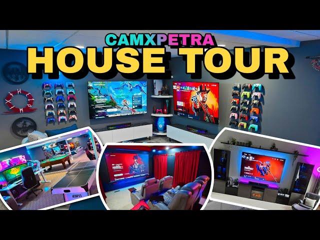 ULTIMATE Gaming Setup HOUSE TOUR - CamXPetra Dual PS5 / PC BattleStation / 120" Theater / Game Room