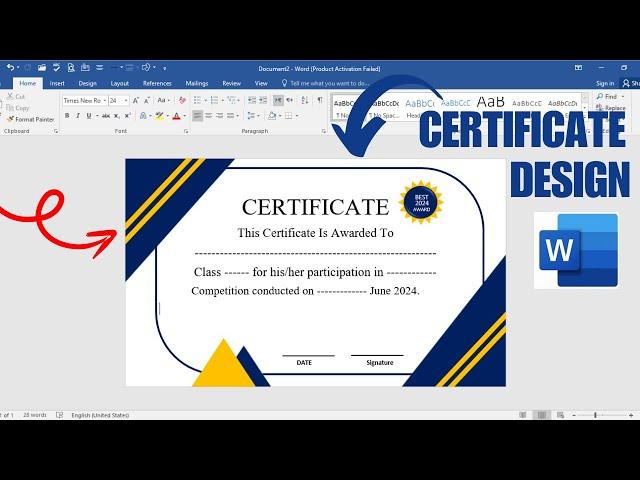 How To Make a Certificate Design in Microsoft Word | Certificate design | certificate kaise banaye