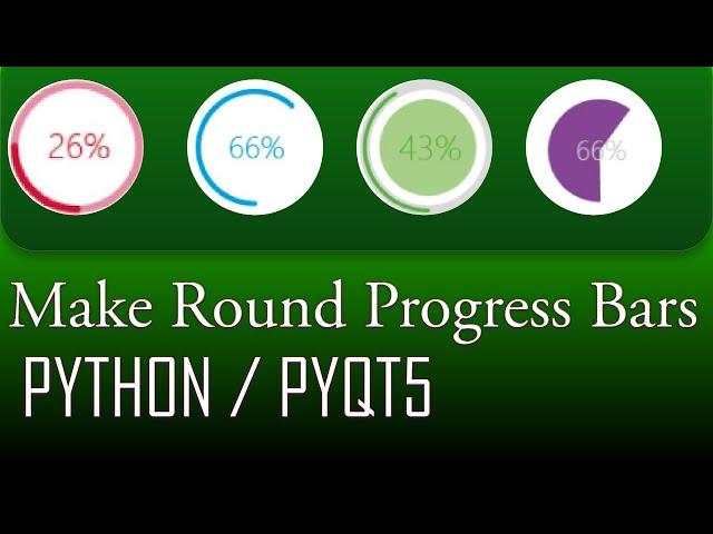 #14 Python round progress bars - PySide2extn / Pyside / Pyqt | Modern Flat Gui