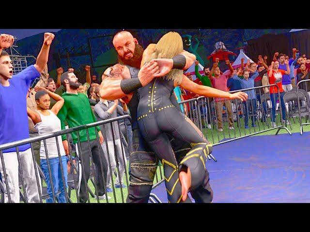 WWE 2K20: Braun Strowman vs Trish Stratus (barefoot) 1, Intergender wrestling