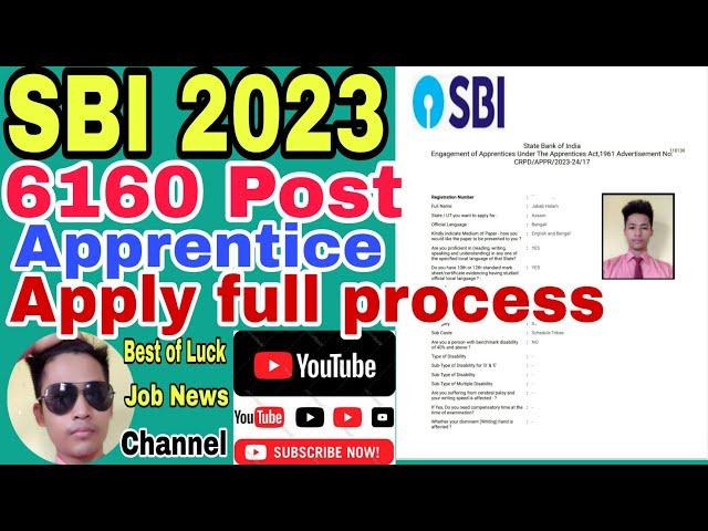 SBI Apprentice Online Form 2023,SBI Apprentice Online Form Kaise bhare,For 6160 Vacancy Any Graduate