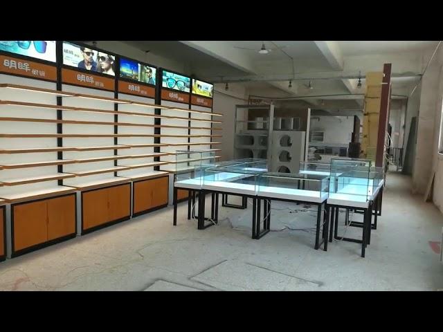 Ouyee Display Optical Eyeglass Shop Counter Interior Design Display Case