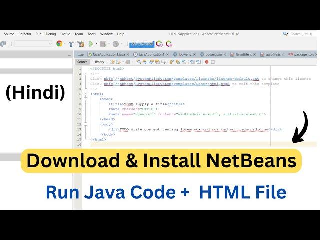 Install NetBeans on Windows 10 | Complete Install NetBeans | Hindi | Run Java and HTML File |