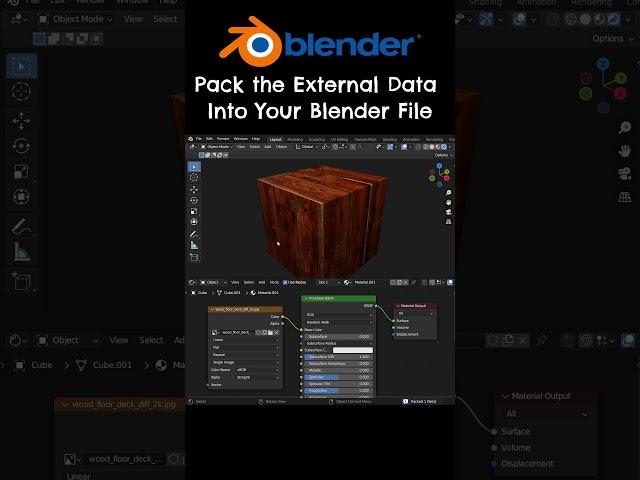 How To Pack Texture Files Into a Single Blender File #shorts