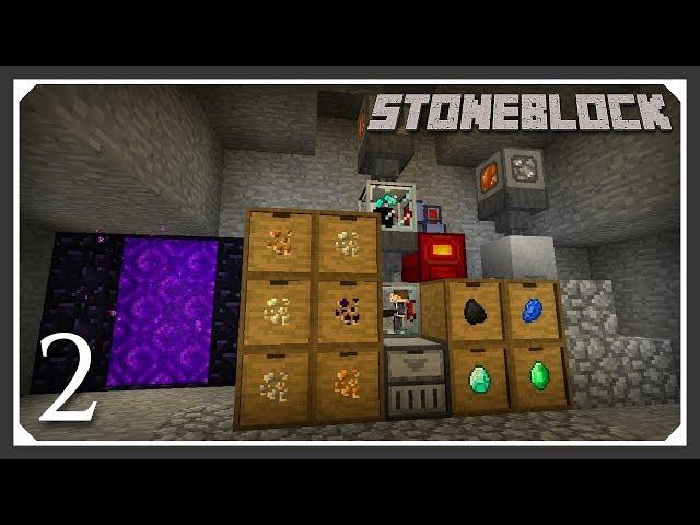 Stoneblock Modpack | Auto Sieve, Auto Hammer & Nether! | E02 (Stoneblock Let's Play)