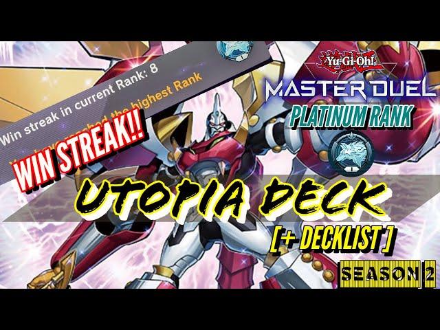 WIN STREAK!!! UTOPIA DECK AT PLATINUM RANK!! READY FOR XYZ FESTIVAL | YUGIOH MASTER DUEL