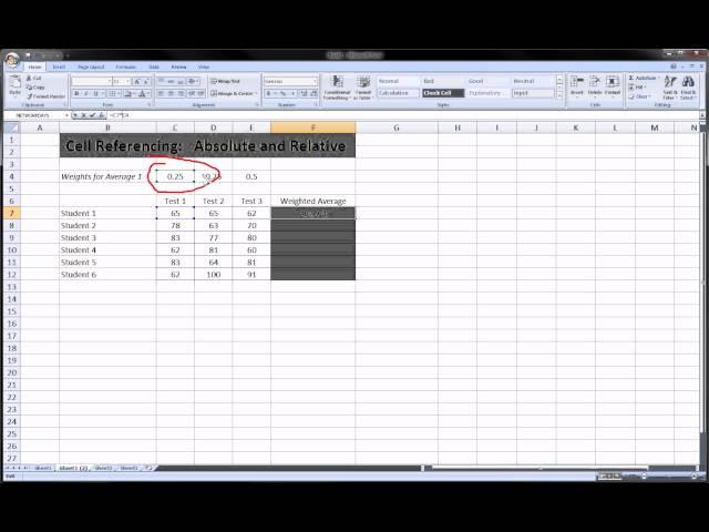 Excel - Absolute and Relative Cell References