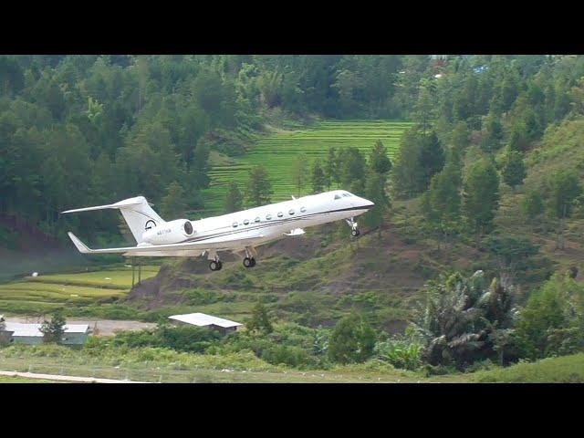 Pesawat Jet Pribadi Landing Dan Take Off Di Bandara Toraja | Toraja airport