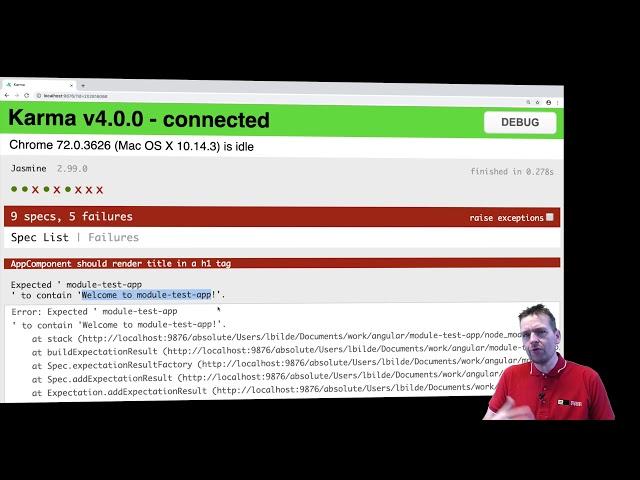Advanced Web Apps 2019 | Unit Testing in Angular | S3P2 | Start ng test and fix first issue