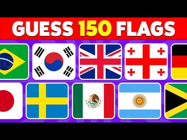  Guess the Country by the Flag Quiz  | Can You Guess 150 Flags?