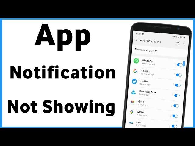 App Notification Settings Android | App Notification Not Showing