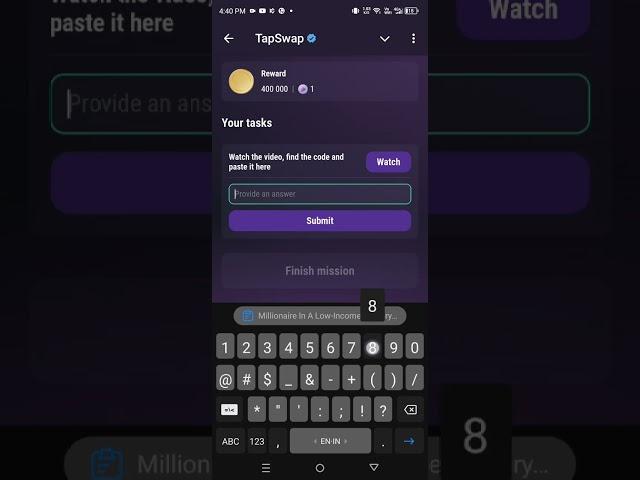 Millionaire In A Low-Income Country | Tapswap Code | Become a Millionaire in a Low-Income Country