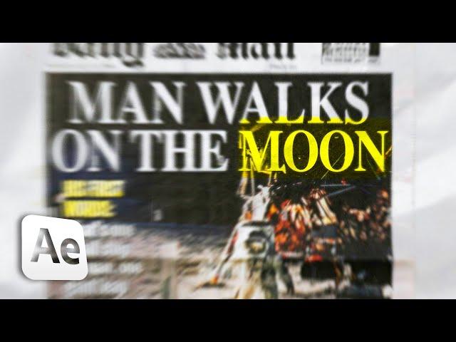 Flickering Zoom Newspaper Text Animation | After Effects