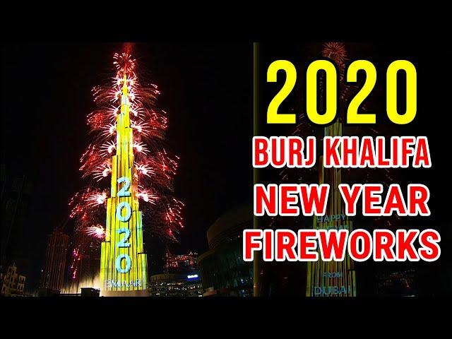 Burj Khalifa Dubai New Year 2020 Fireworks Livestream Video (Full)