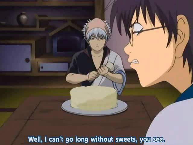 [Gintama] Gintoki Sakata makes a cake at Shinpachi's dojo