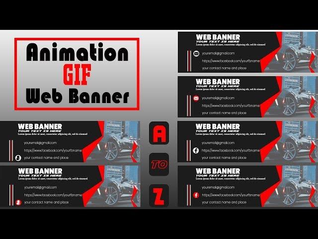 How to Make Web Banner Animation in Photoshop Tutorial | Create GIF Animation Ads Banner